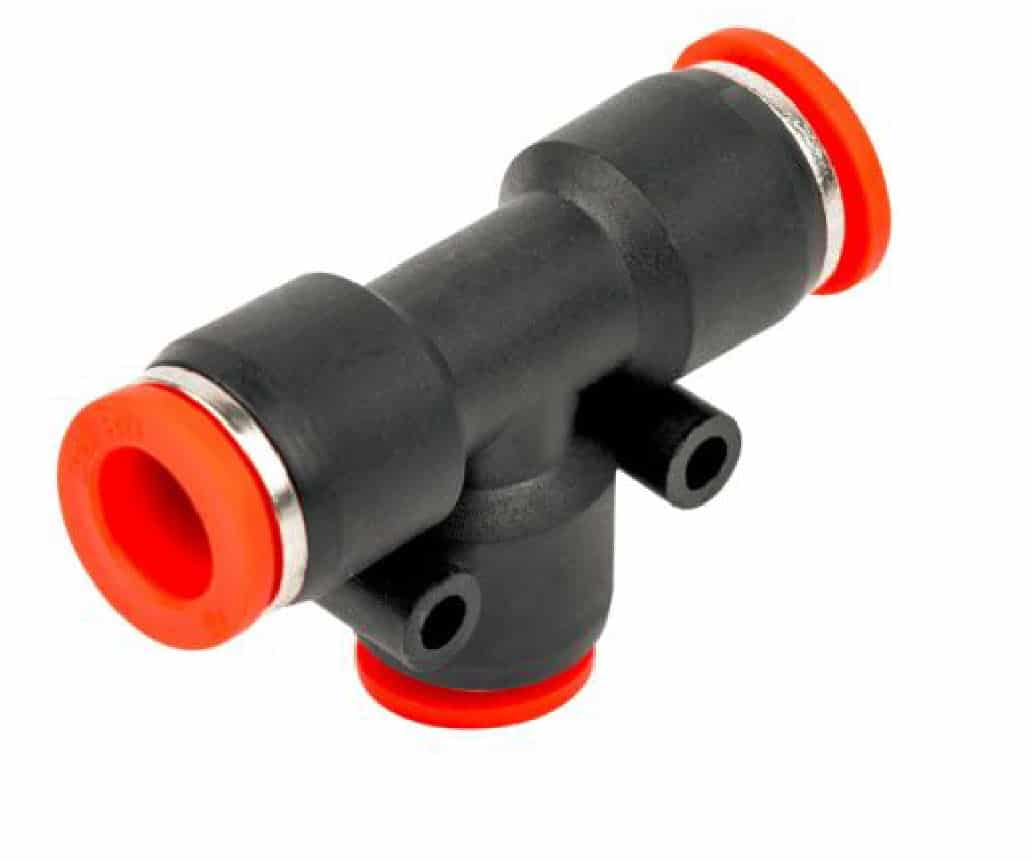 Pneumatic Push In Air Fittings Union Tee Mm Hose Red Air Parts