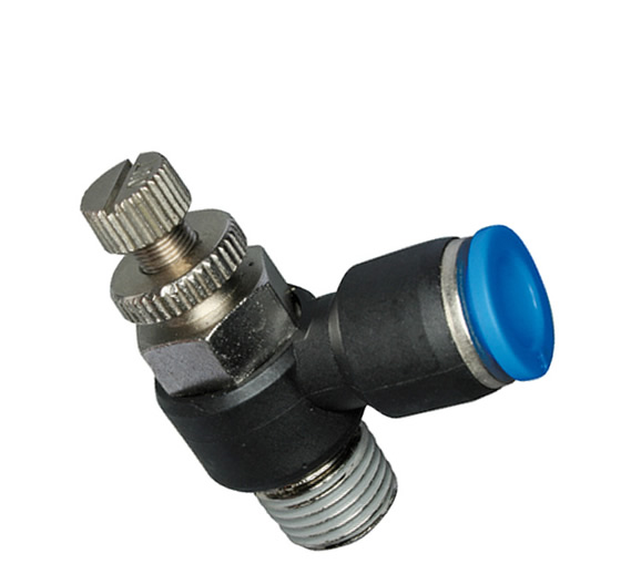 Air Angle Flow Speed Control Valve Connector Tube Hose Pneumatic Push 