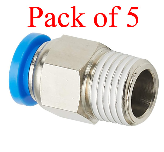 5 Pieces 10mm x 3/8" BSP Male Run Tee Pneumatic Connector Push In Fitting 