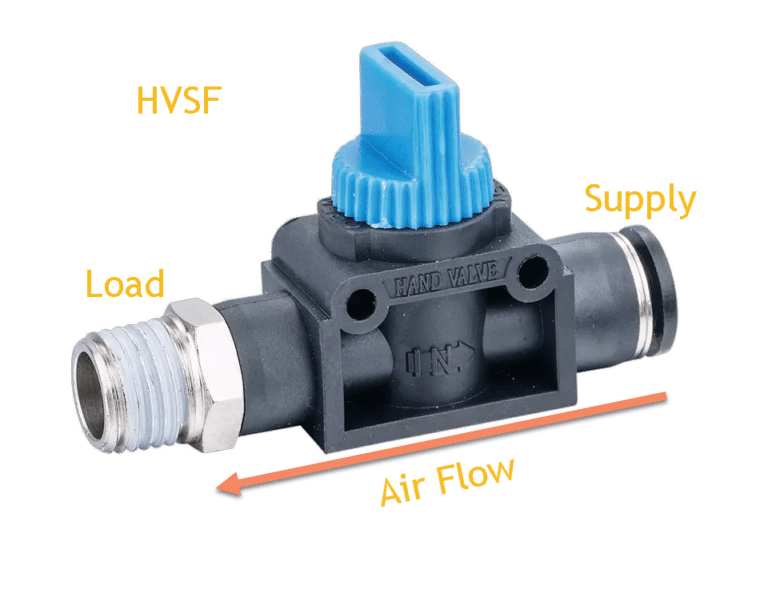 Pneumatic Push In Air Fittings 5 x Hand Valve 8mm (5/16) hose to 1/4 BSP HVSF Air Parts