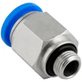 Pneumatic Push In Air Fittings - Male Connector 6mm hose - M8 1.25 Thread (nickel plated)