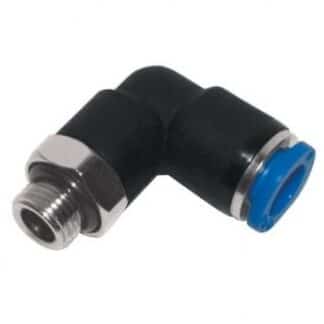 Pneumatic Push In Air Fittings - Male Elbow 6mm hose - M5 thread