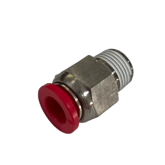 Pneumatic Push In Air Fittings - Male Connector 6mm hose RED- 1/8 BSP Thread