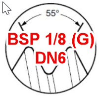 1/8 BSPP (G) DN6