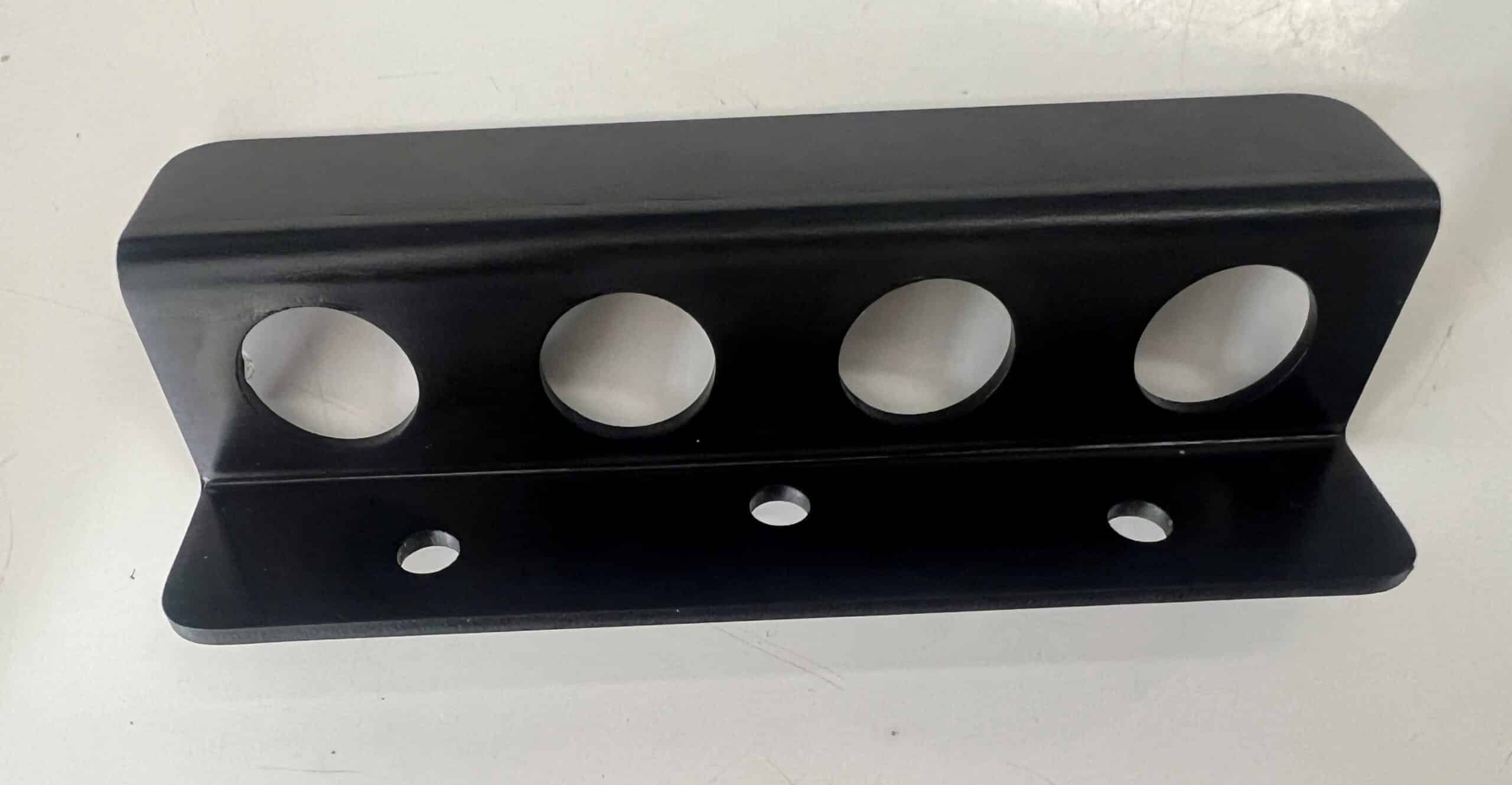 Black Anodised Aluminium Bracket 4 x 14.5mm hole suits 6mm bulkheads