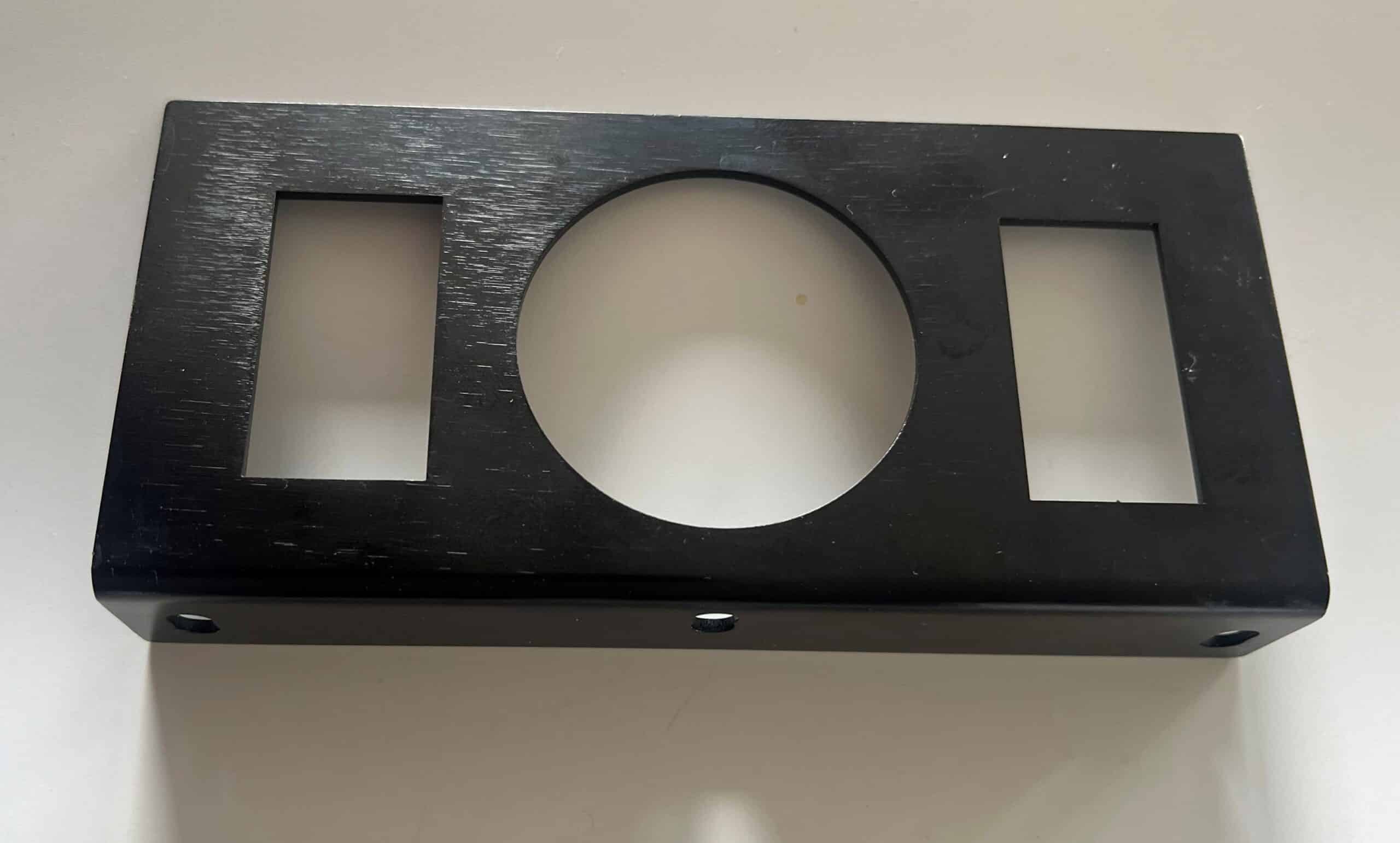 Black Anodised Aluminium Bracket 2 Switch 1 Guage Top Mount