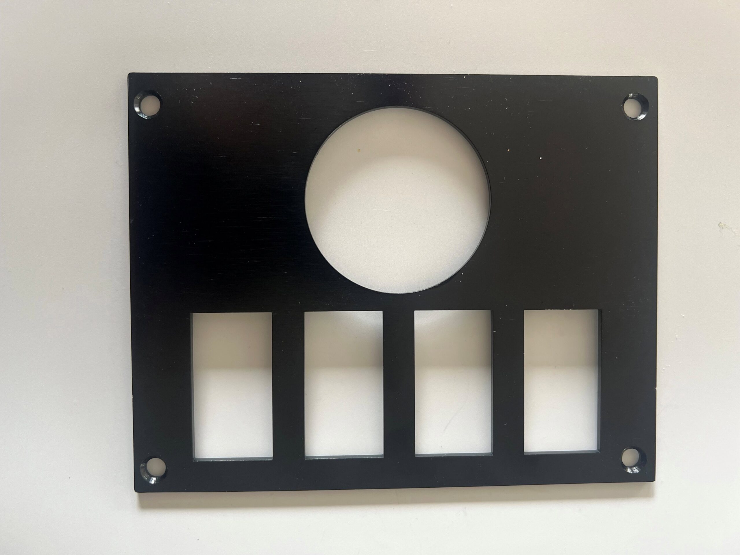 Black Anodised Aluminium Bracket 4 Switch 1 Guage Flush Mount